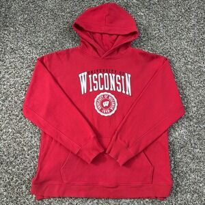 University Of Wisconsin Badgers Hoodie Large Red League 91 Sweatshirt
